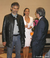Andrea, Veronica and the Italian ambassador in Germany, Silvio Fagiolo, Berlin, 6-18-2005, copyright www.bocelli.de, thanks to Astrid
